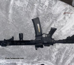 5.56 ar-15 pop up sights 2 grips and red/green dot sight 